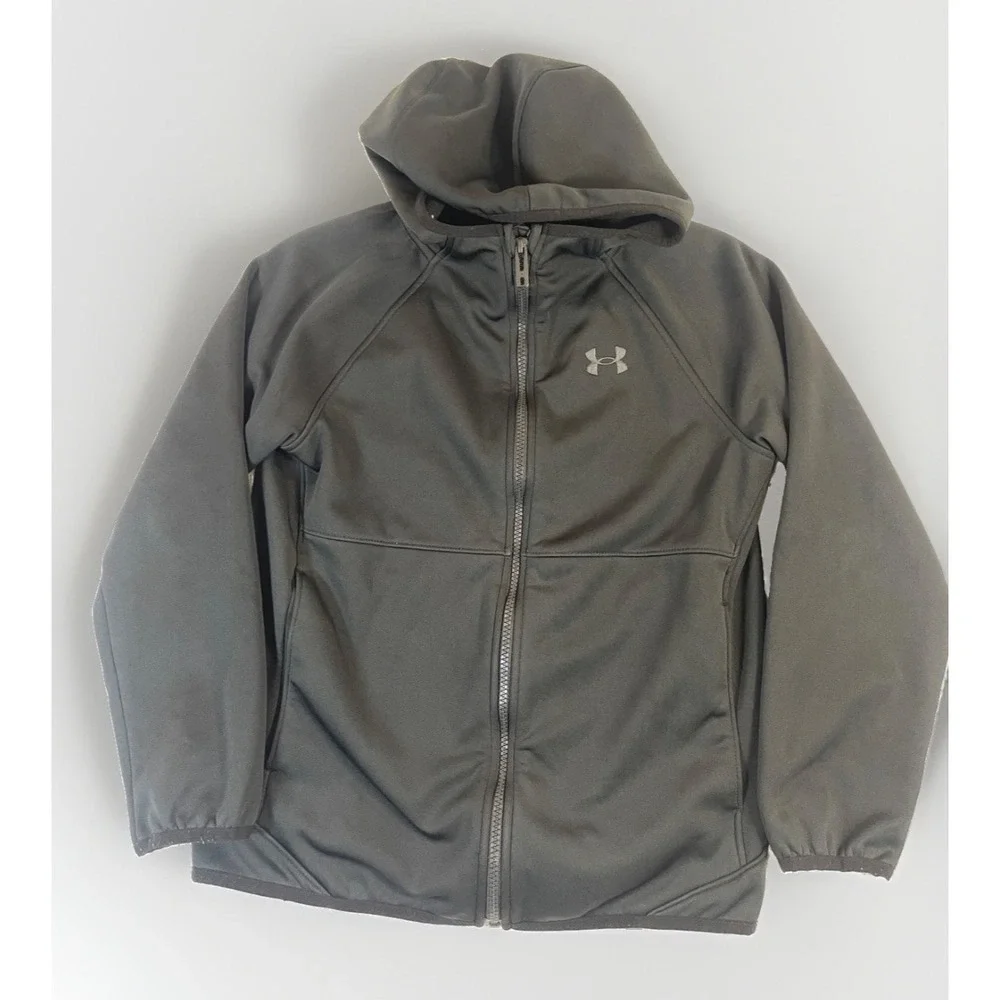Under Armour Youth Medium Full Zip Hooded Jacket Soft Shell Outdoor Coldgear